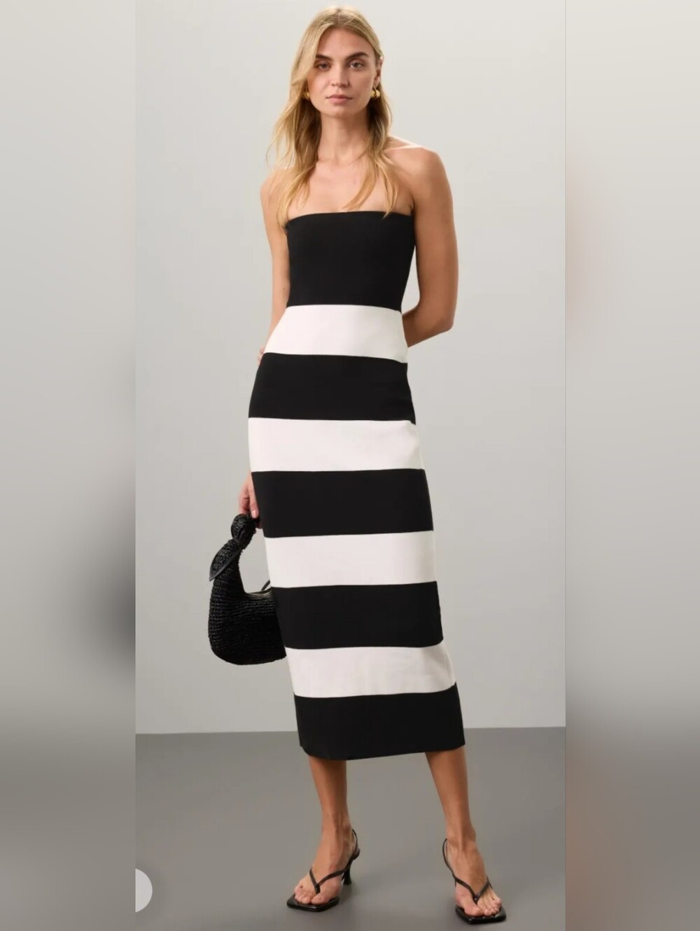 Club Monaco HOT ITEM! Striped Sweater Maxi in Black & White. Sz Md. R2S!